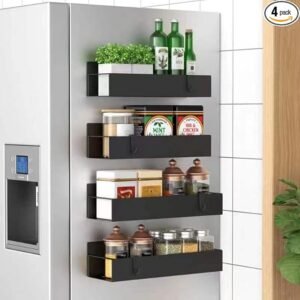 4 Pack Magnetic Spice Storage Rack Organizer